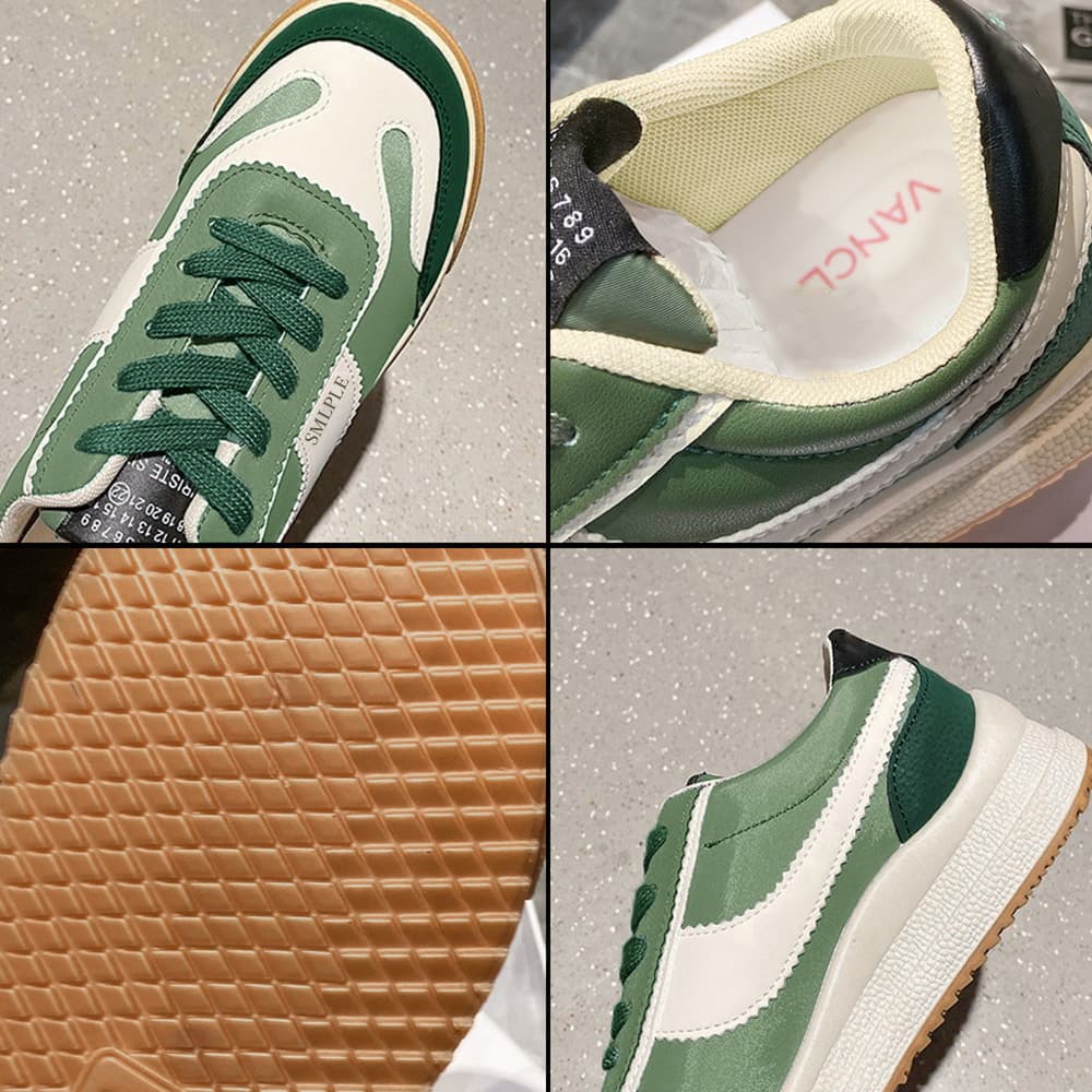 韓国風レトロ配色厚底ランニングシューズ